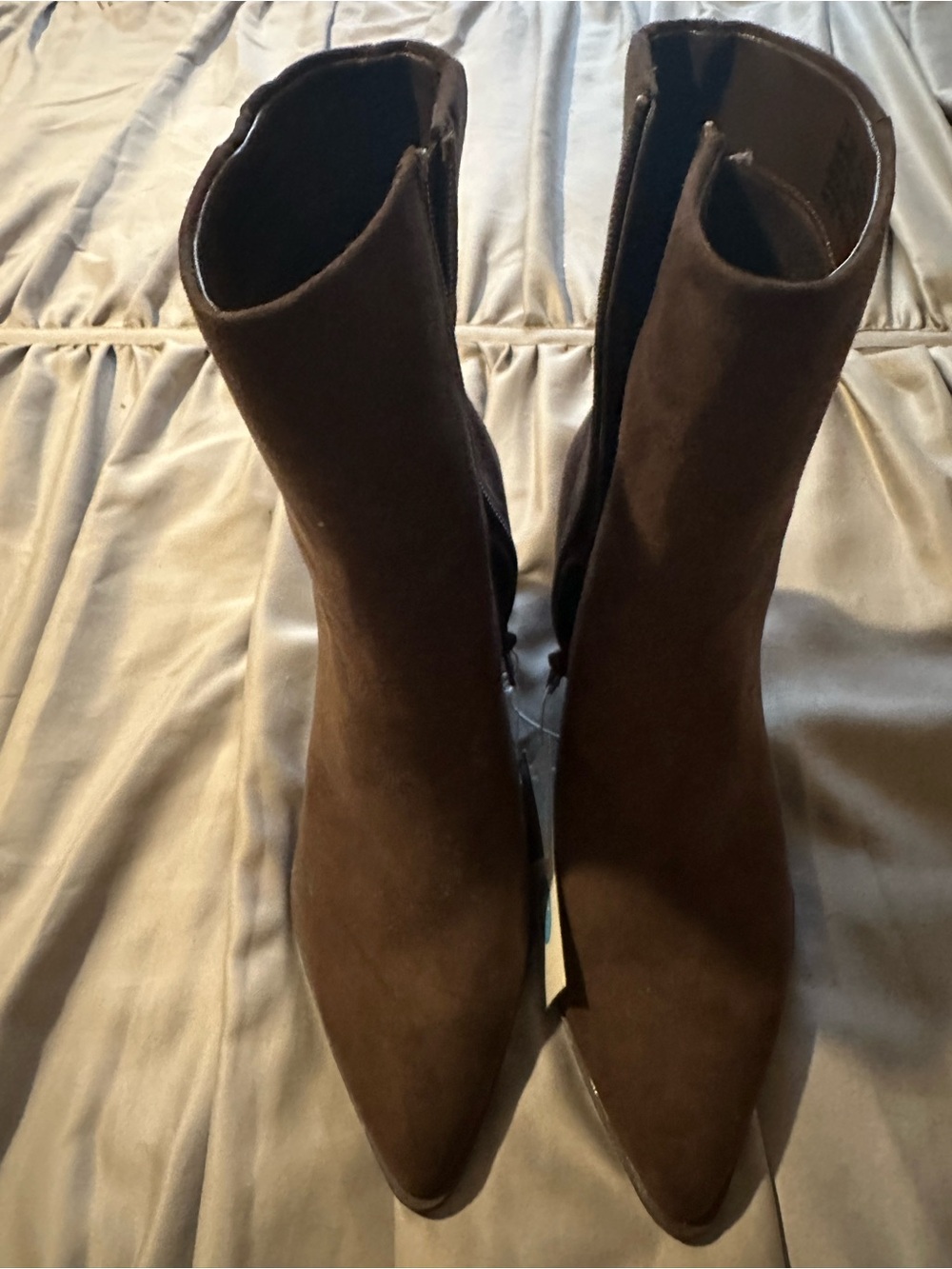 Women’s Brown Pointed Toe Suede Ankle Boots